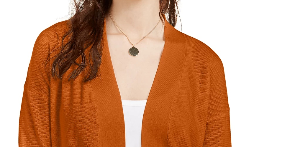 Pink Rose Juniors' Open Cardigan Sweater Dark Brown Size Small