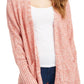 Pink Rose Junior's Open Front Cardigan Pink Size Small