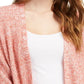 Pink Rose Junior's Open Front Cardigan Pink Size Small
