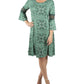 NY Women's Collection Petite Crochet-Trim Bell-Sleeve Dress Green Size Petite Small