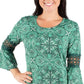 NY Women's Collection Petite Crochet-Trim Bell-Sleeve Dress Green Size Petite Small