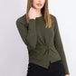 Rachel Roy Women's Val Knot-Front Top Med Green Size Extra Large