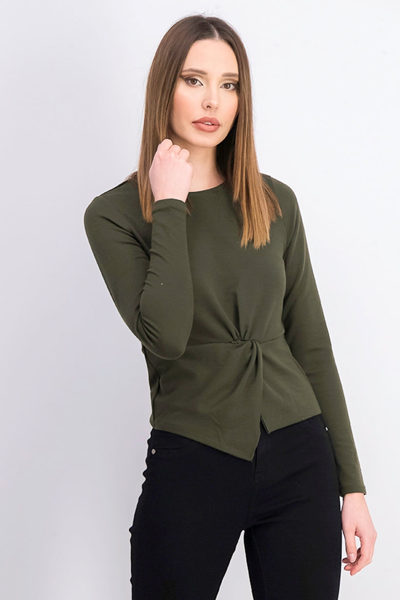 Rachel Roy Women's Val Knot-Front Top Med Green Size Extra Large