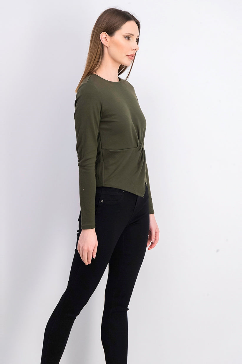Rachel Roy Women's Val Knot-Front Top Med Green Size Extra Large