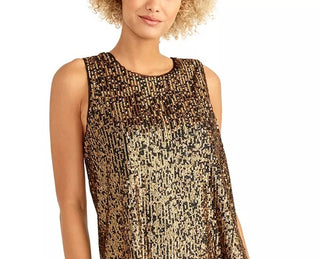 Rachel Roy Women's Aline Sequin Top Dark Yellow Size Large
