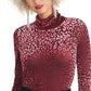 Rachel Roy Women's Val Flocked Turtleneck Top Pink Size Medium