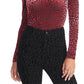 Rachel Roy Women's Val Flocked Turtleneck Top Pink Size Medium
