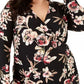 Rachel Roy Women's Plus Stella Ruched Top Black Size 2X