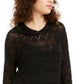 Ultra Flirt Juniors' Pointelle-Knit Hoodie Sweater Black Size Medium
