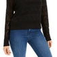 Ultra Flirt Juniors' Pointelle-Knit Hoodie Sweater Black Size Medium