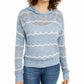 Ultra Flirt Juniors' Pointelle-Knit Hoodie Sweater Navy Size Large