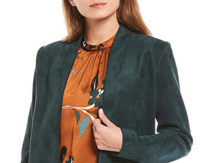 Calvin Klein Women's Open-Front Topper Jacket Green Size 8