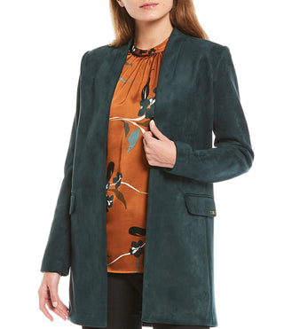 Calvin Klein Women's Open-Front Topper Jacket Green Size 8