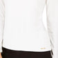 Calvin Klein Women's Embellished-Neck Top White Size Small