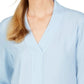 Calvin Klein Women's V Neck Top Blue Size Large