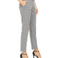 Calvin Klein Women's Windowpane-Print Belted Pants Gray Size 12