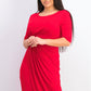 Connected Women's Petite Faux Wrap Dress Red Size 4P