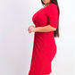 Connected Women's Petite Faux Wrap Dress Red Size 4P