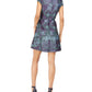 Vince Camuto Women's Belted Floral Print Fit & Flare Dress Blue Size 8