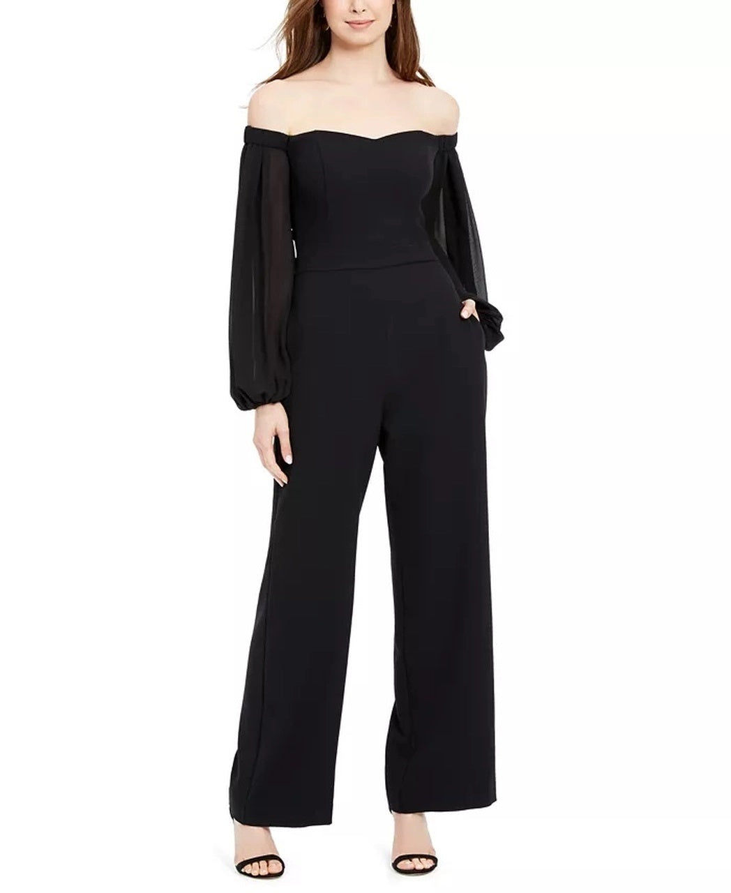 Vince Camuto Women's Off-The-Shoulder Jumpsuit Black Size 14