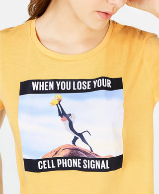 Disney Juniors' Lion King Cell Signal T-Shirt Med Yellow Size Large