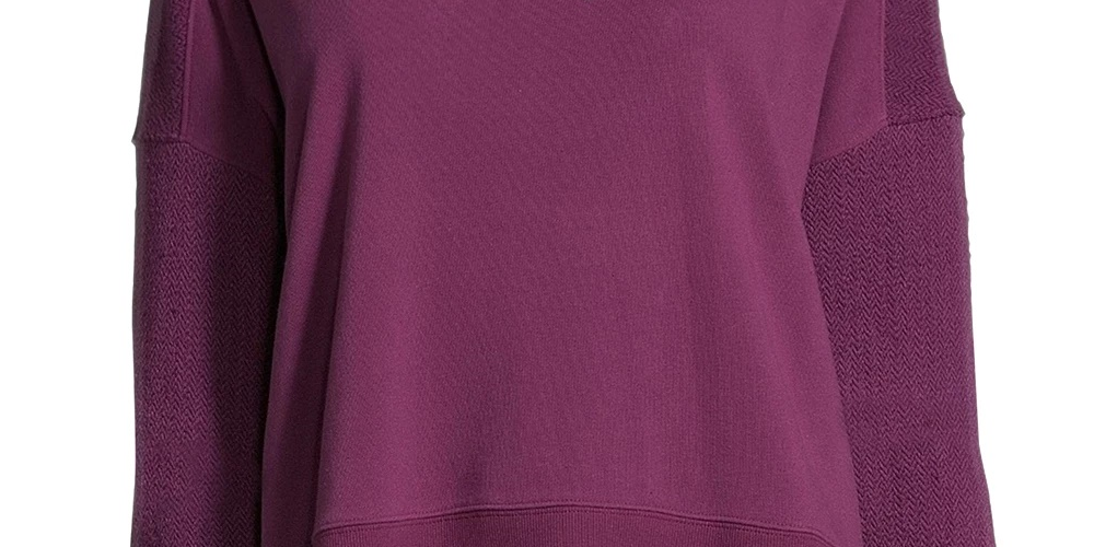 Champion Women's Heritage Cotton Mixed Texture Sweatshirt Purple Size Small