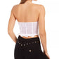 GUESS Women's Strapless Mesh Corset Top White Size Medium