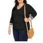 Tommy Hilfiger Women's Plus Size Cotton V-Neck Pullover Sweater Black Size 1X