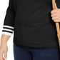 Tommy Hilfiger Women's Plus Size Cotton V-Neck Pullover Sweater Black Size 1X