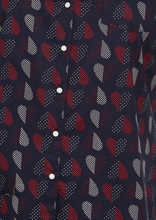 Tommy Hilfiger Women's Plus Size Polka Dot Heart Print Cotton Shirt Blue Size 3X