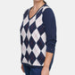 Tommy Hilfiger Women's Plus Size Ivy Cotton Argyle Sweater Blue Size 2X