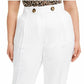 Calvin Klein Women's Plus Size Linen Slim-Ankle Pants White Size 20W