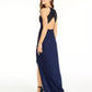 Speechless Juniors' Cutout Glitter Lace-Back Gown  Blue Size 1