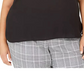 Calvin Klein Women's Sleeveless Pleated Neck Top Black Size XX-Large