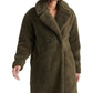 Lucky Brand Women's Teddy Fuzzy Double-Breasted Coat Green Size X-Large