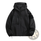 Tactical Hooded Shell Jacket with Sleeve Patch Details
