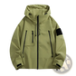 Tactical Hooded Shell Jacket with Sleeve Patch Details