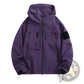 Tactical Hooded Shell Jacket with Sleeve Patch Details