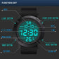 Tactical Waterproof Digital Sports Watch with Teal Led Display