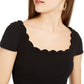 B. Darlin Juniors' Scalloped Skater Dress Black Size 11