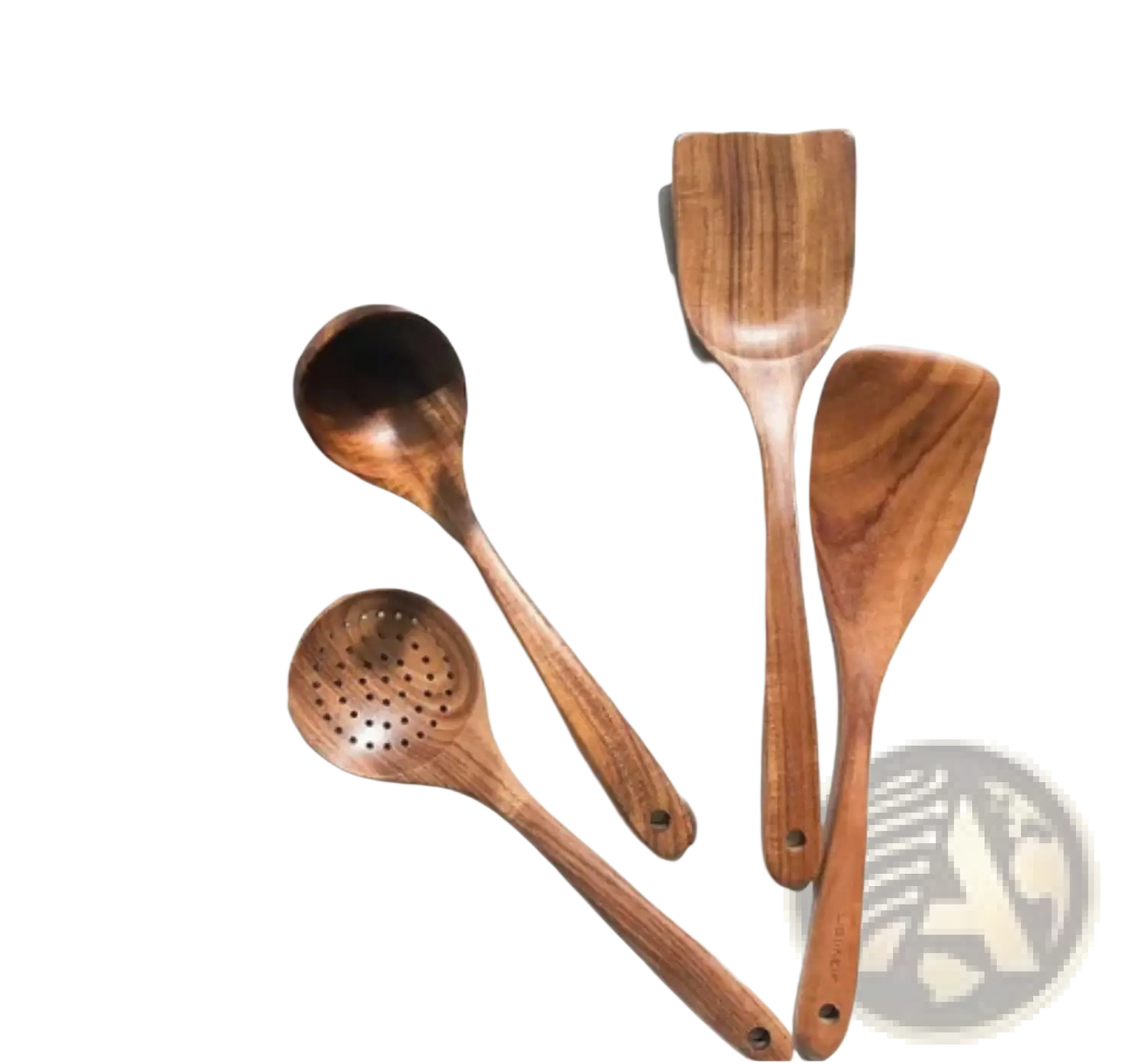 Teak Wood Cooking Utensil Set 4 Piece Kitchen Tools