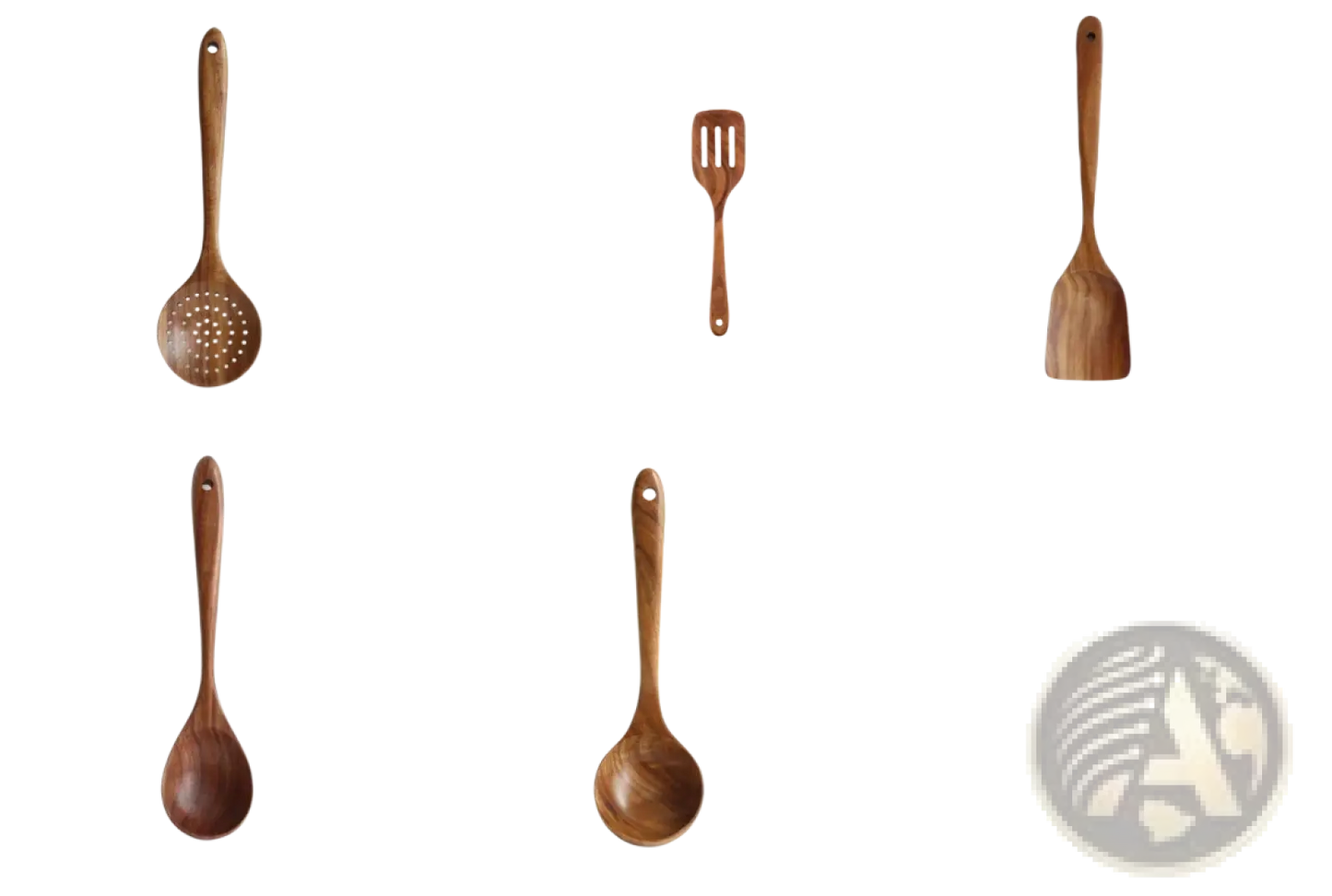 Teak Wood Cooking Utensil Set 4 Piece Kitchen Tools