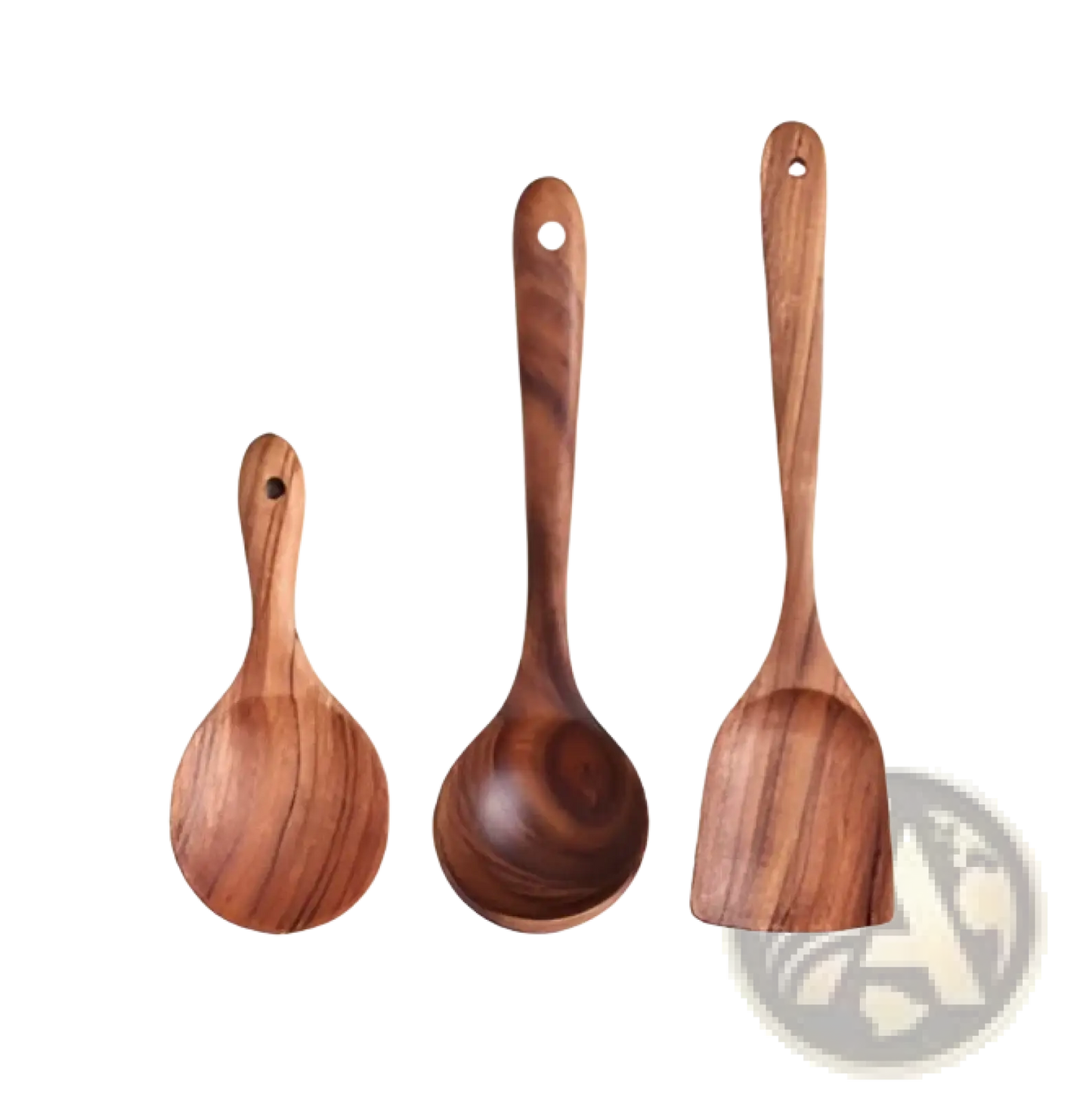 Teak Wood Kitchen Utensil Set Cooking Spoons 7pcs