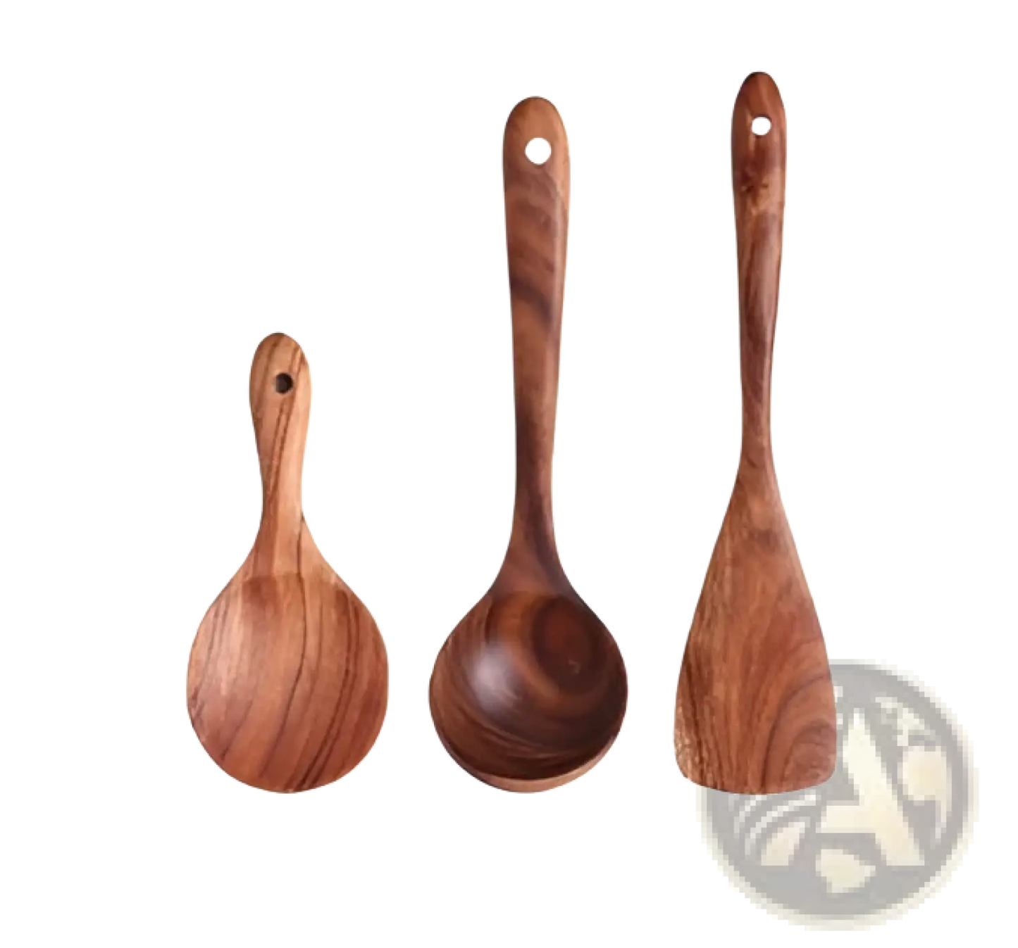 Teak Wood Kitchen Utensil Set Cooking Spoons 7pcs