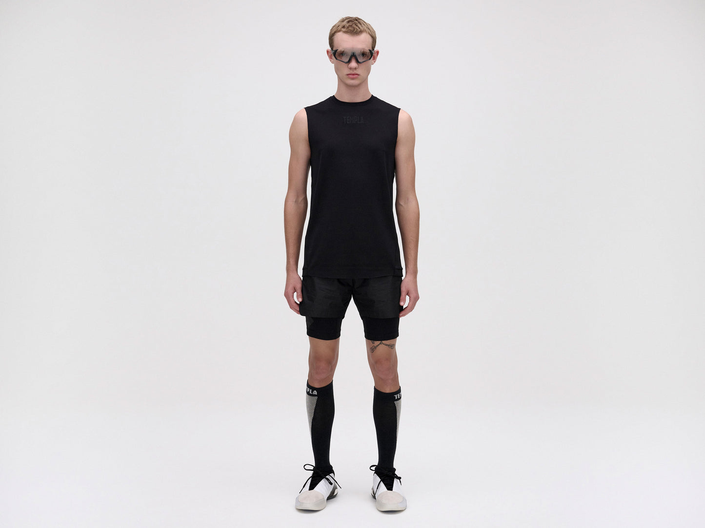 LAYERED TRACK SHORTS - BLACK