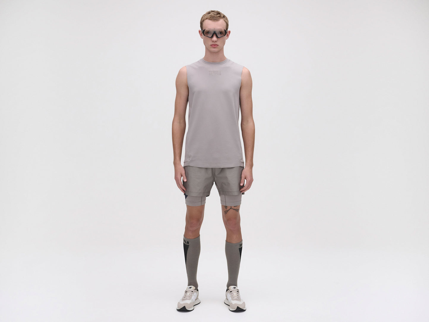 LAYERED TRACK SHORTS - SLATE