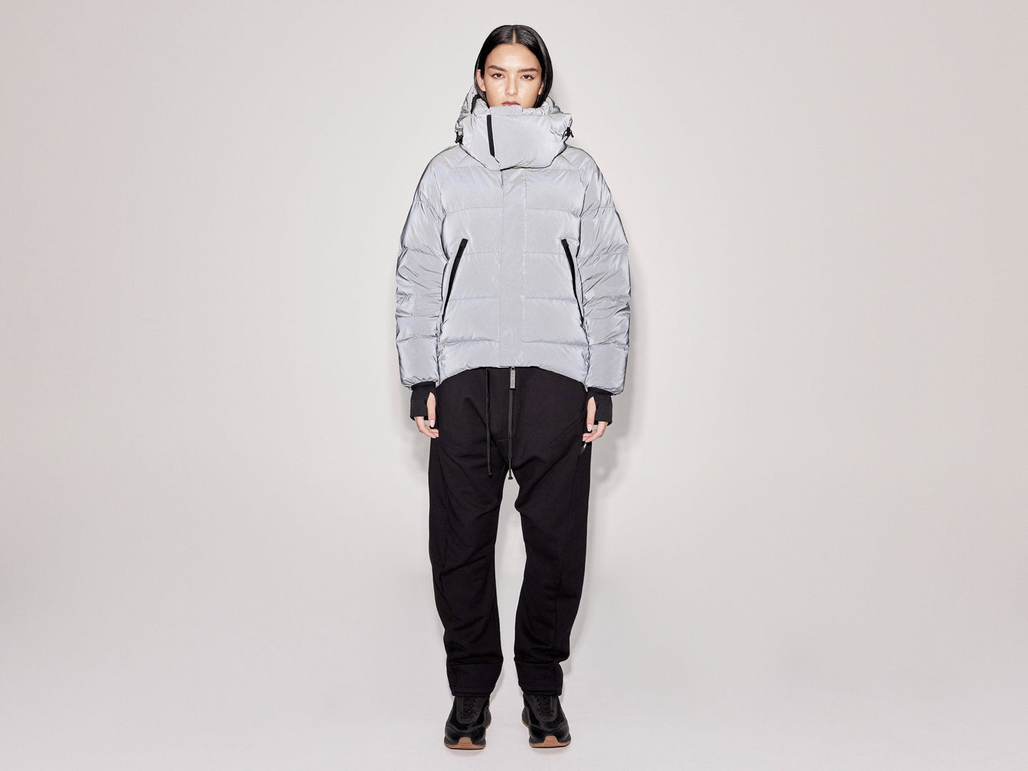 On/Off Hood O.S Down Jacket - Reflective Black