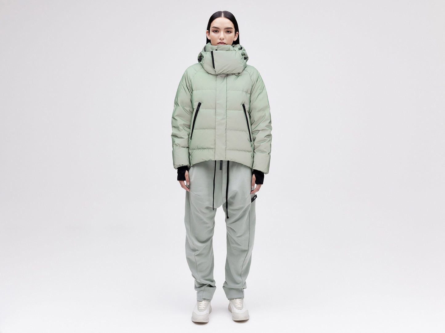 On/Off Hood O.S Down Jacket - Reflective Jade