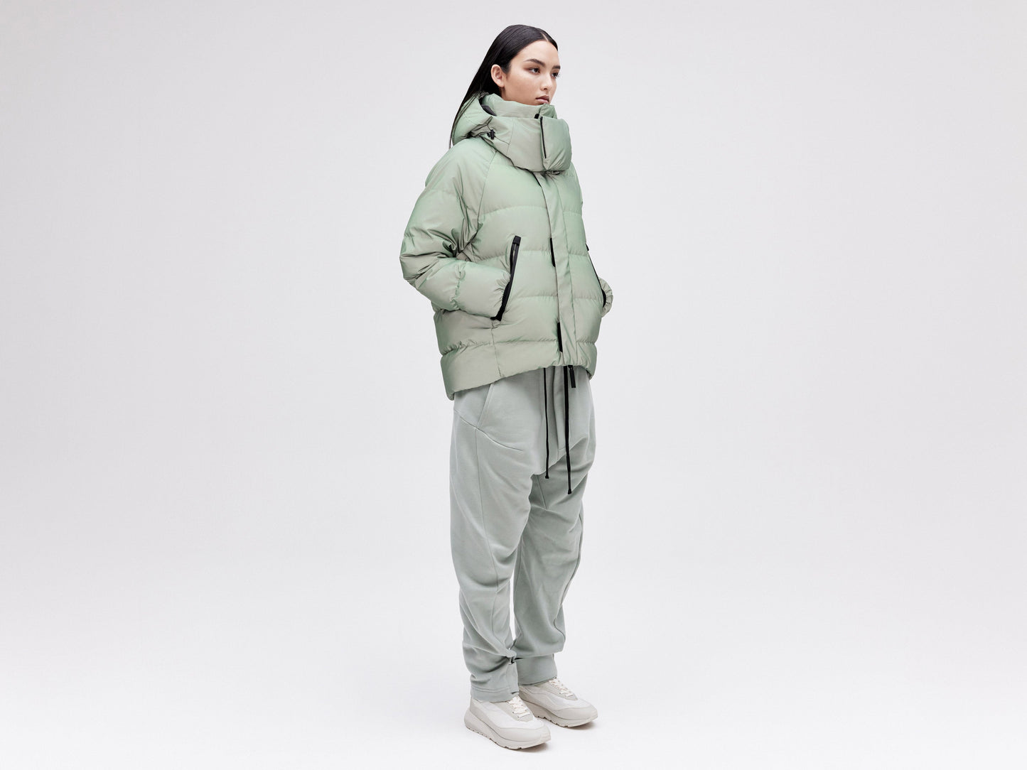 On/Off Hood O.S Down Jacket - Reflective Jade