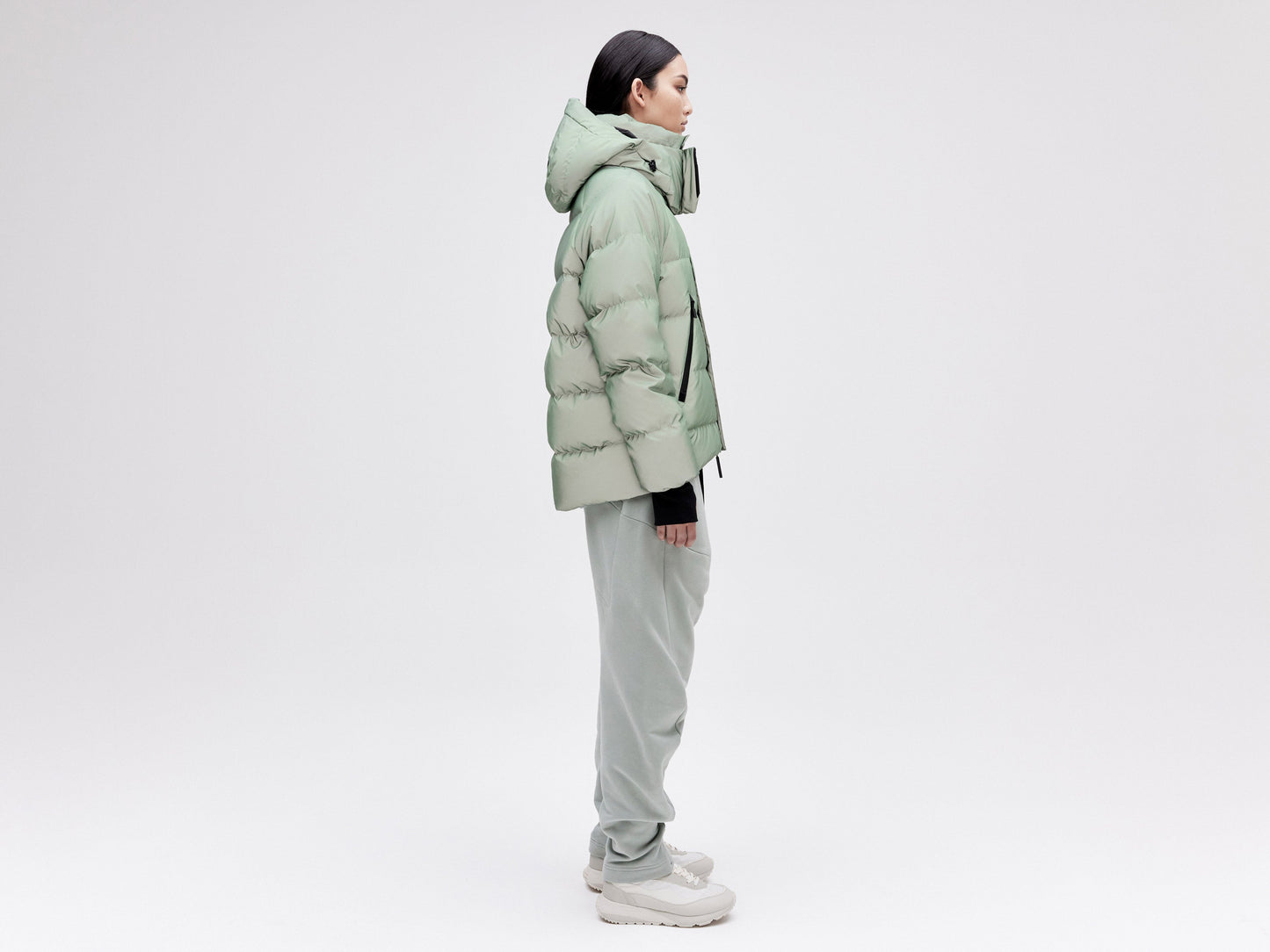 On/Off Hood O.S Down Jacket - Reflective Jade